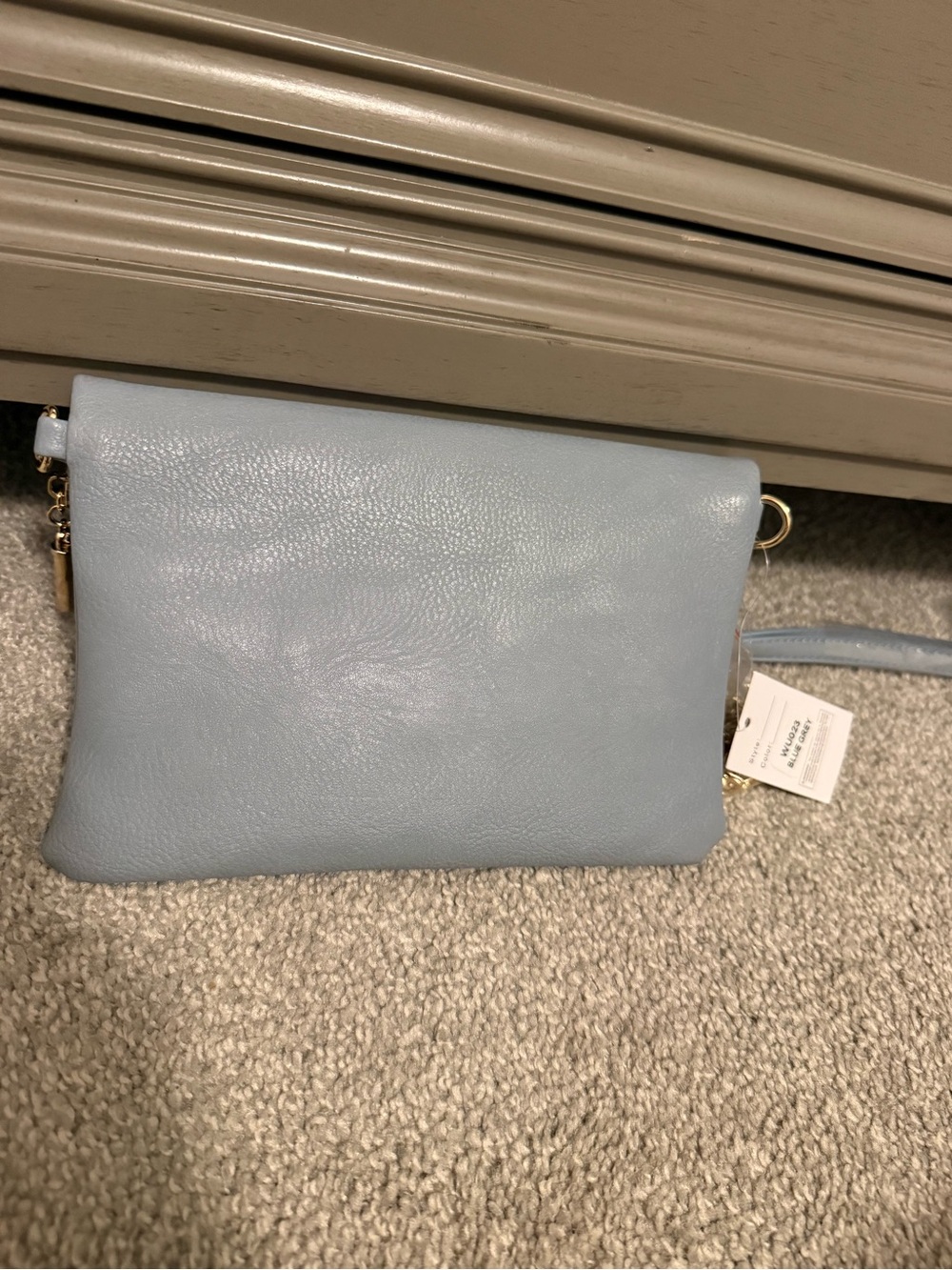 Envelope Zip-Trim Clutch in Light Gray - Picture 2 of 5